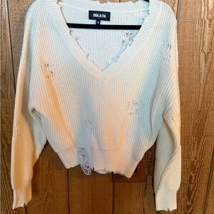 SER.O.YA V-Neck Sweater in Cream